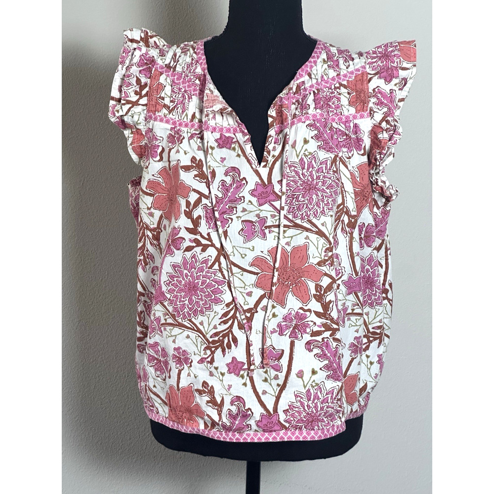 Jennifer & Grace Women’s Floral Top Pink Size M Hobo‎ Chic Top Y2K